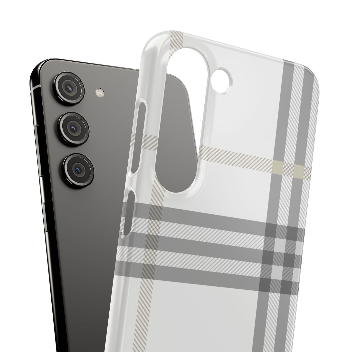 Grey Check Snap Cases