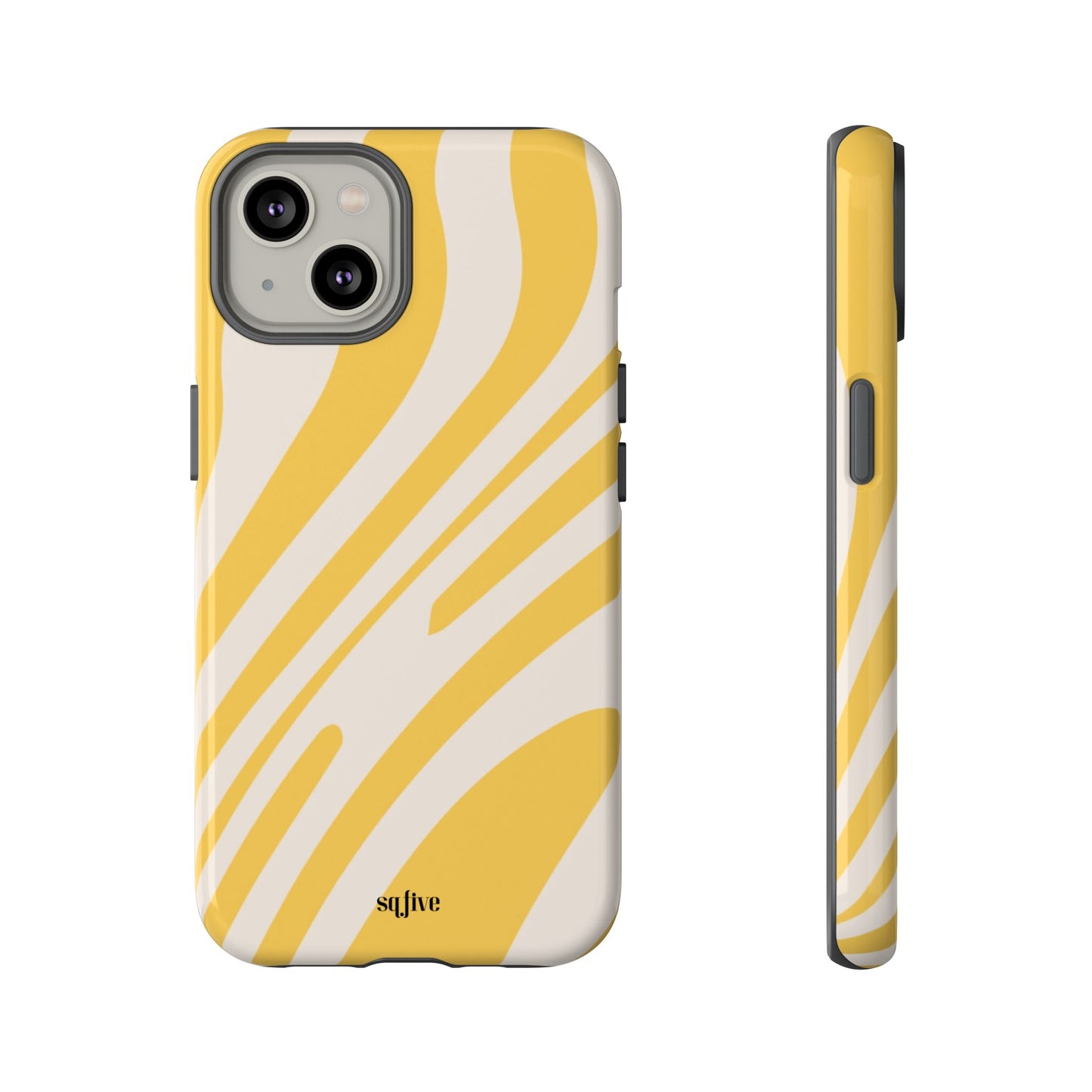 Yellow Bold Wavy lines Tough Cases