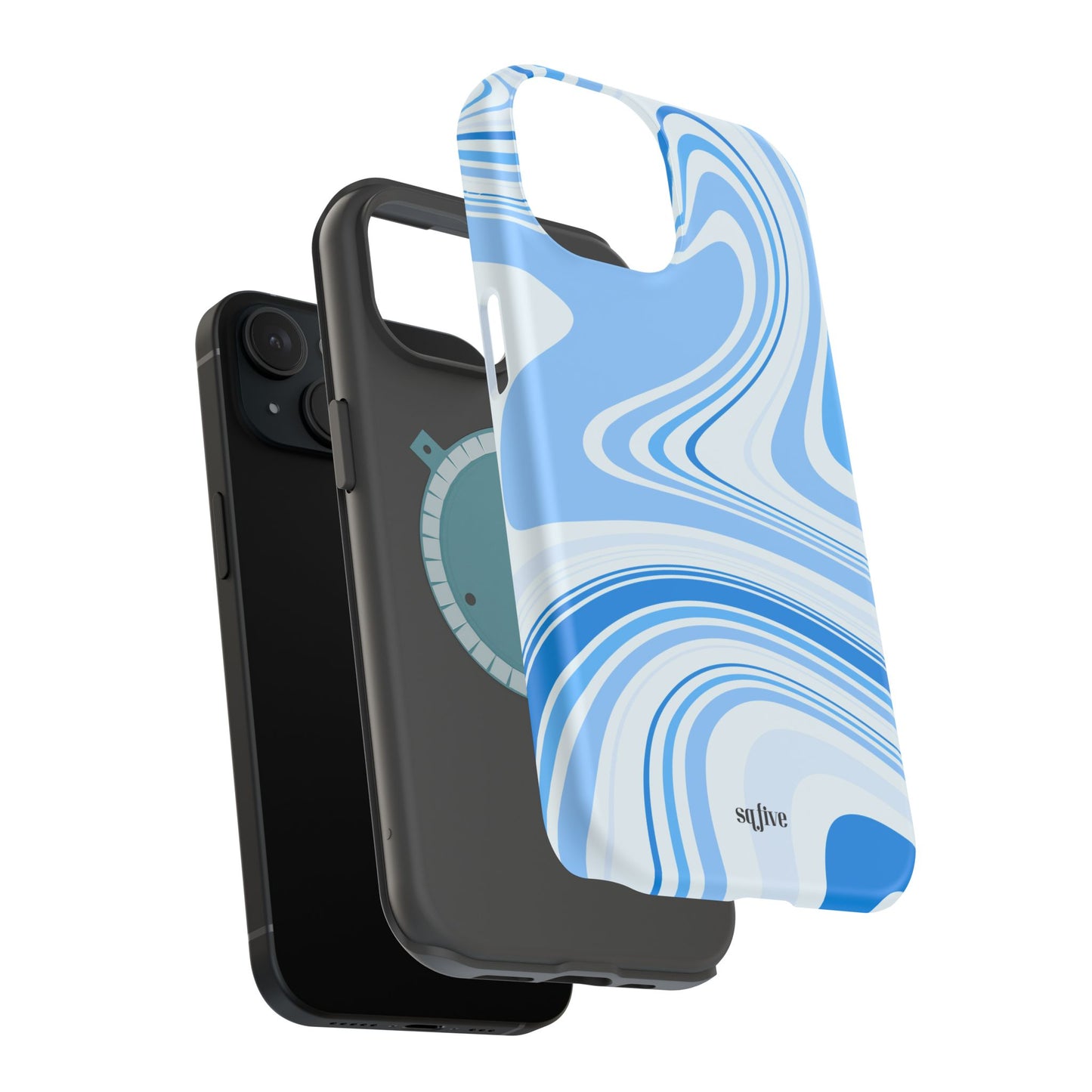 Blue Swirl Magnetic Tough Cases - iphone Magsafe Dual layer case for extra durability