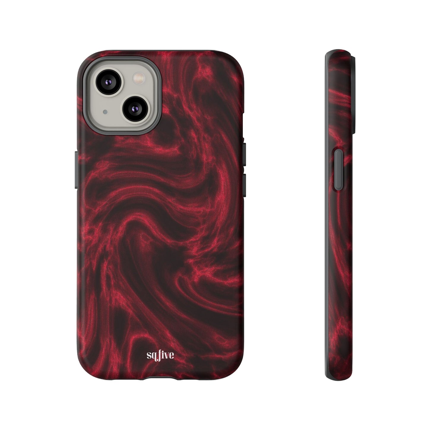 Red Wavy pattern Tough Cases