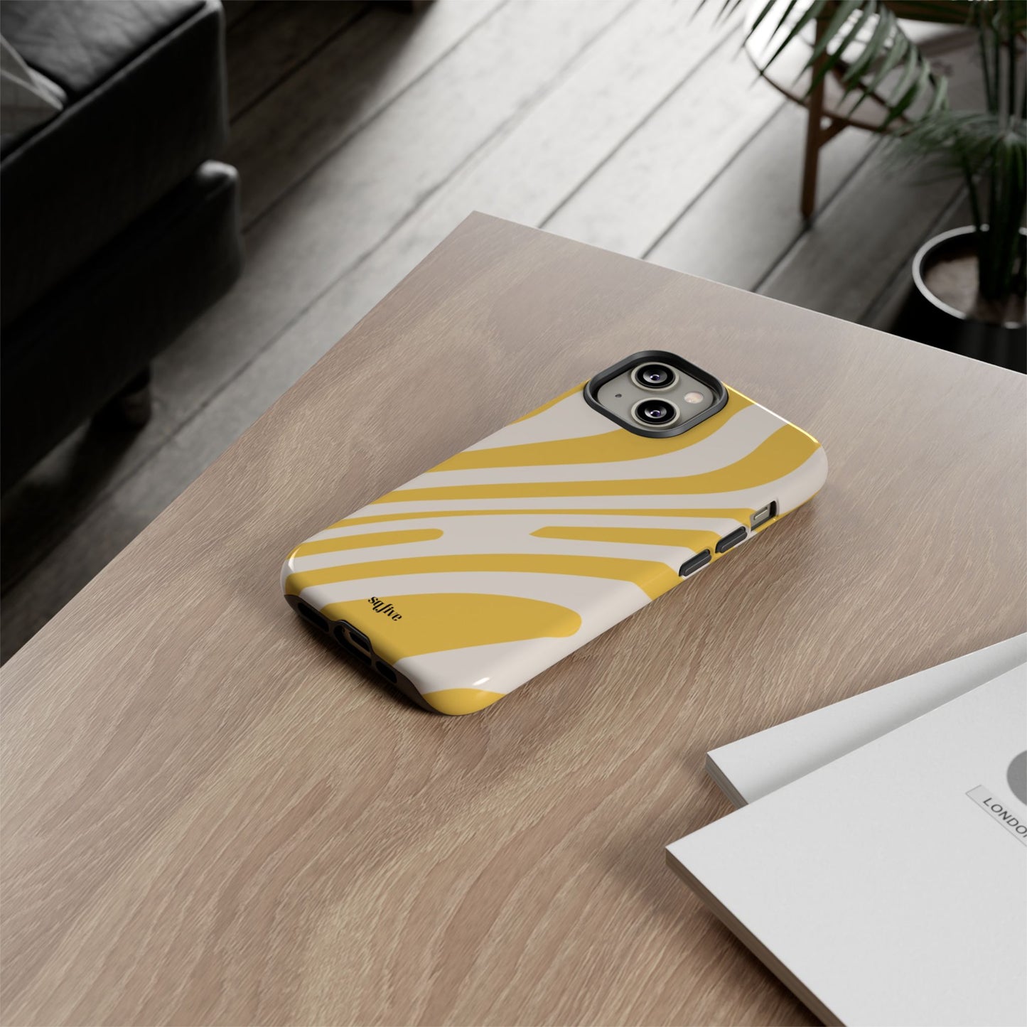 Yellow Bold Wavy lines Tough Cases