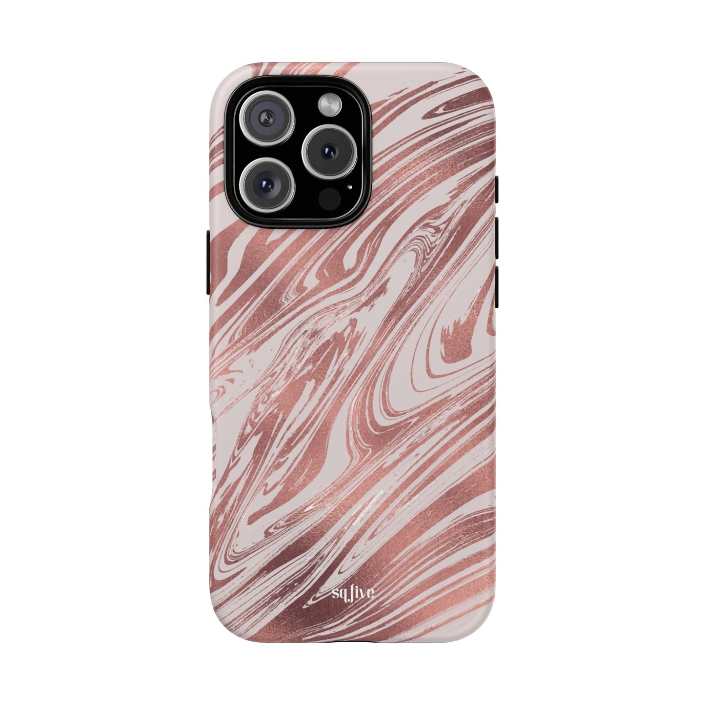 Rose Gold Marble Finish Phone Case, Stylish Phone Cover, Tough Protective Case, Trendy Accessory