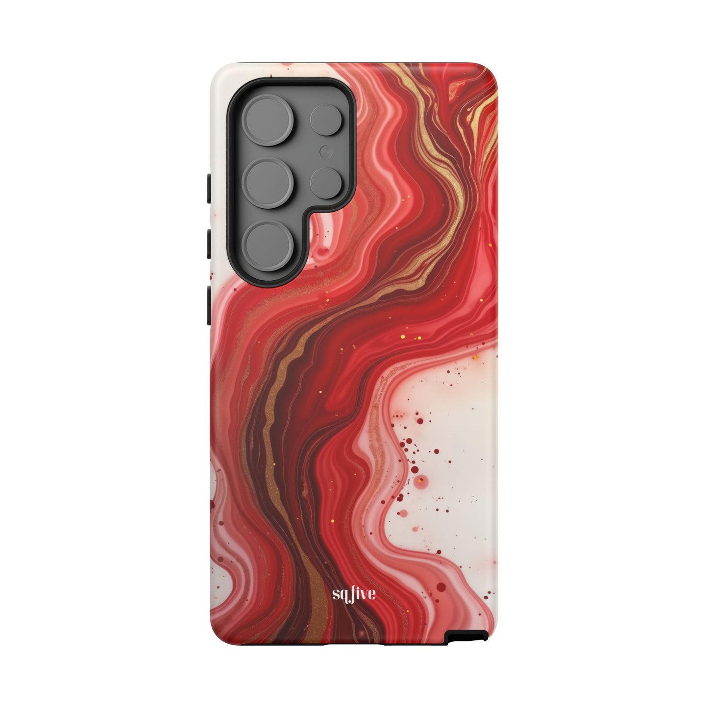 Abstract Marble Phone Case | Tough Cases, Artistic Phone Cover, Red Marble Design, Gift for Her, Trendy Cell Phone Accessories