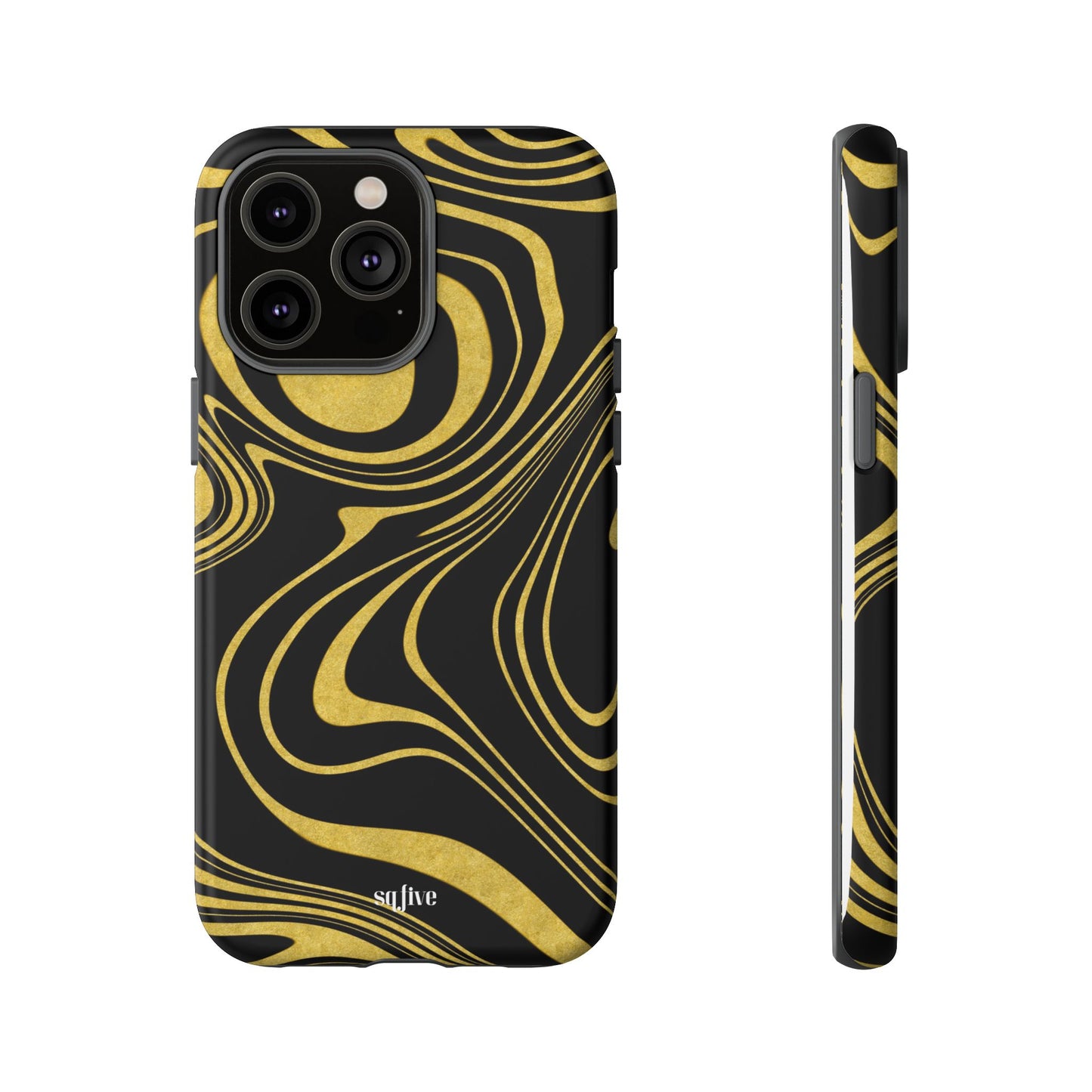 Black Yellow Wavy Tough Cases