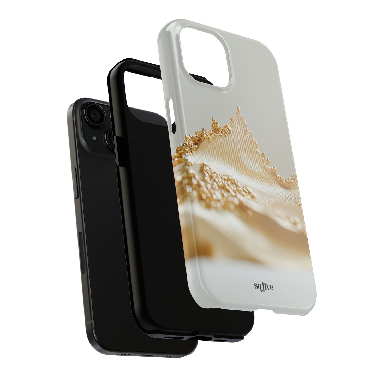 Elegant Gold Peaks Tough Phone Cases - iPhone 16/15/14/13 Case | Samsung Galaxy S23/S22/S21 Ultra Phone Case