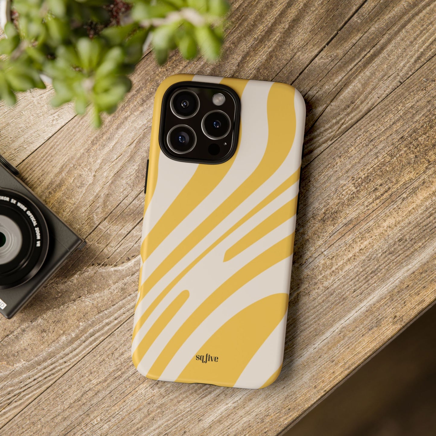 Yellow Bold Wavy lines Tough Cases