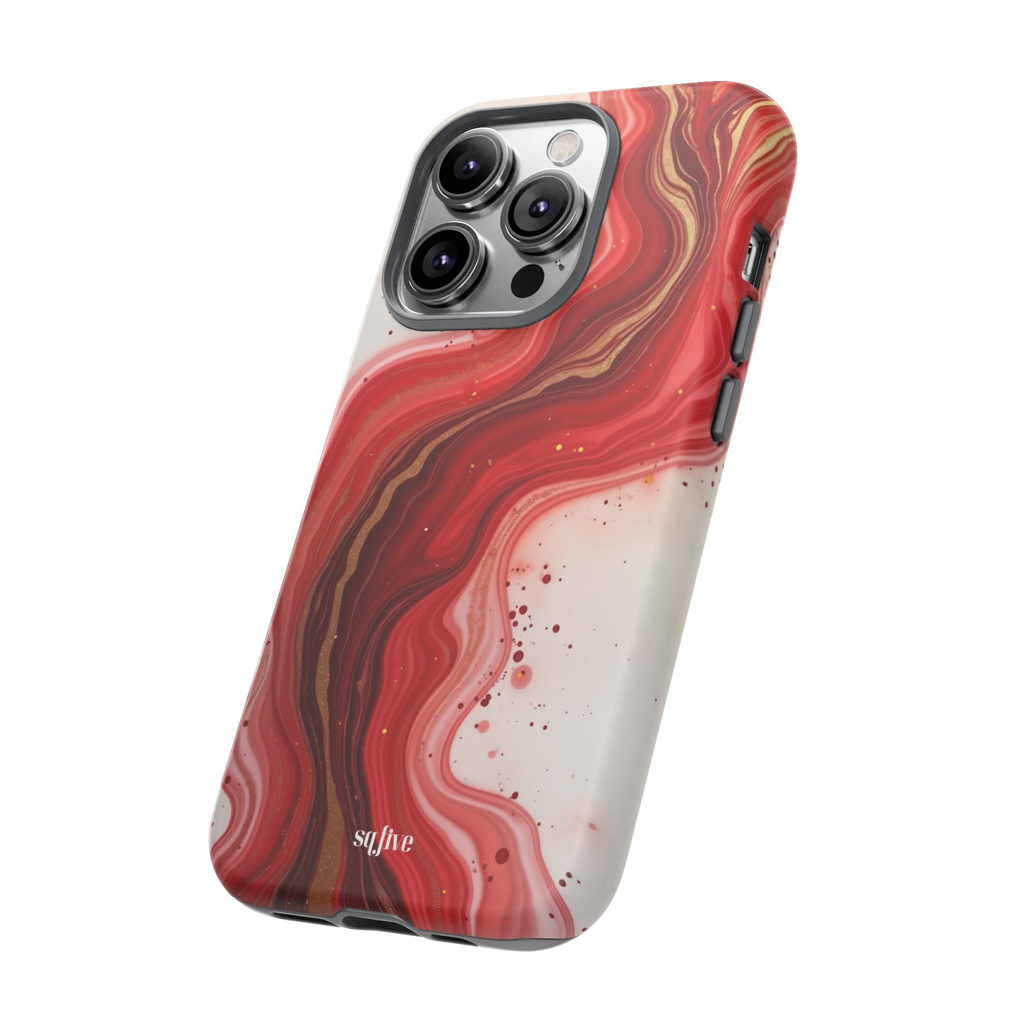 Abstract Marble Phone Case | Tough Cases, Artistic Phone Cover, Red Marble Design, Gift for Her, Trendy Cell Phone Accessories