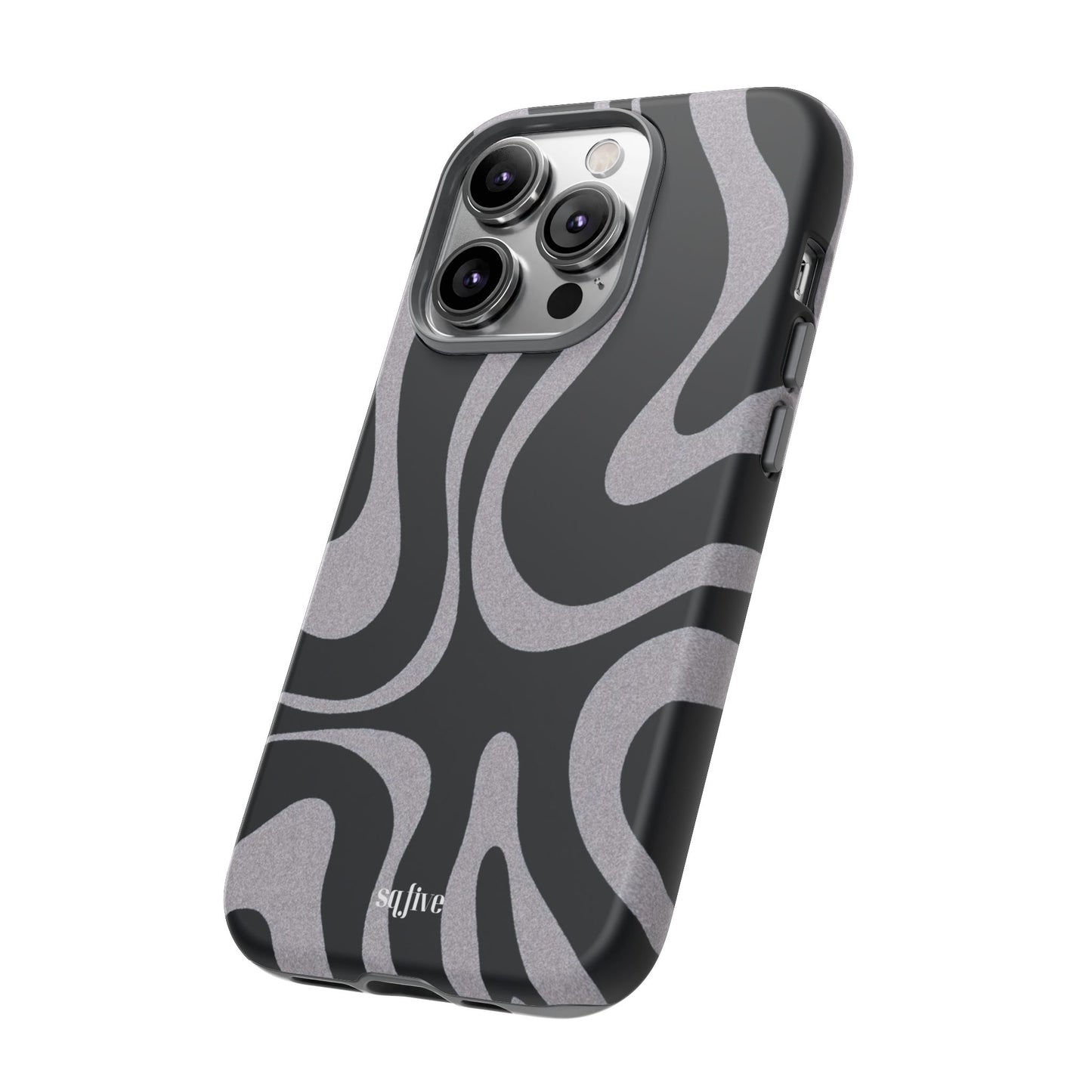 Black Grey Swirl Tough Cases