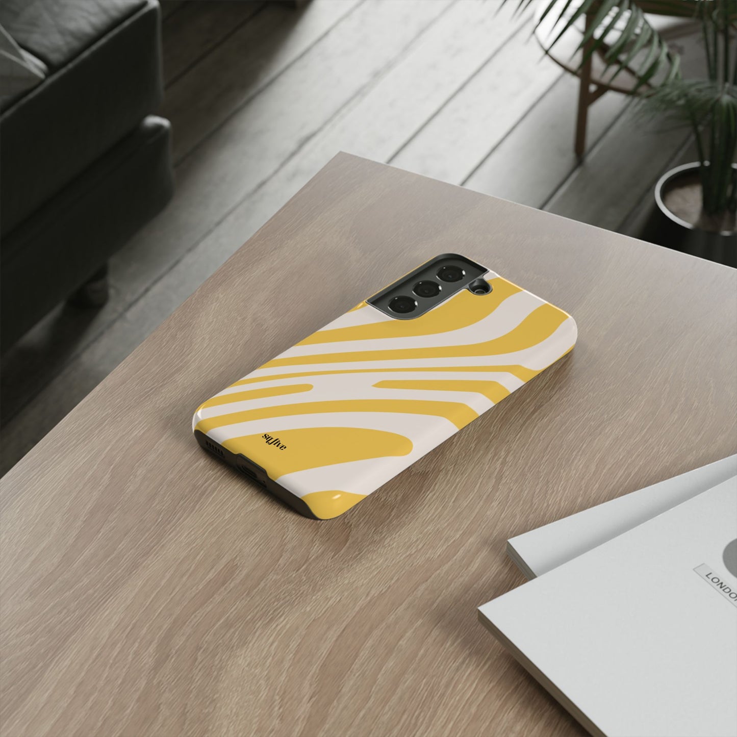 Yellow Bold Wavy lines Tough Cases