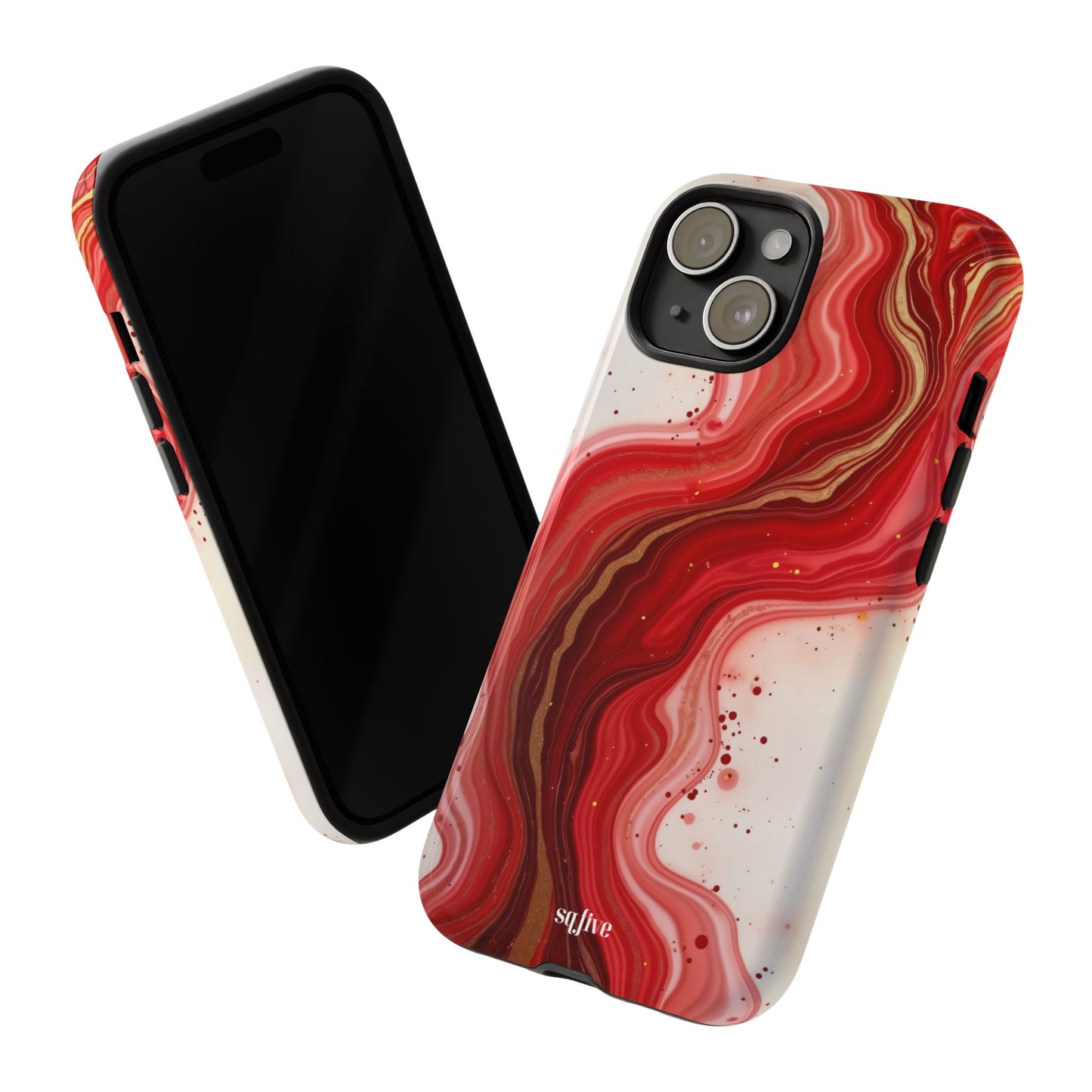 Abstract Marble Phone Case | Tough Cases, Artistic Phone Cover, Red Marble Design, Gift for Her, Trendy Cell Phone Accessories