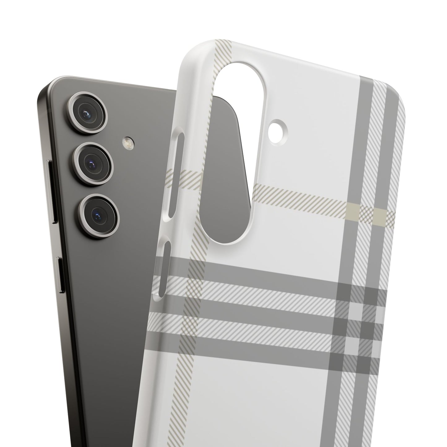 Grey Check Snap Cases