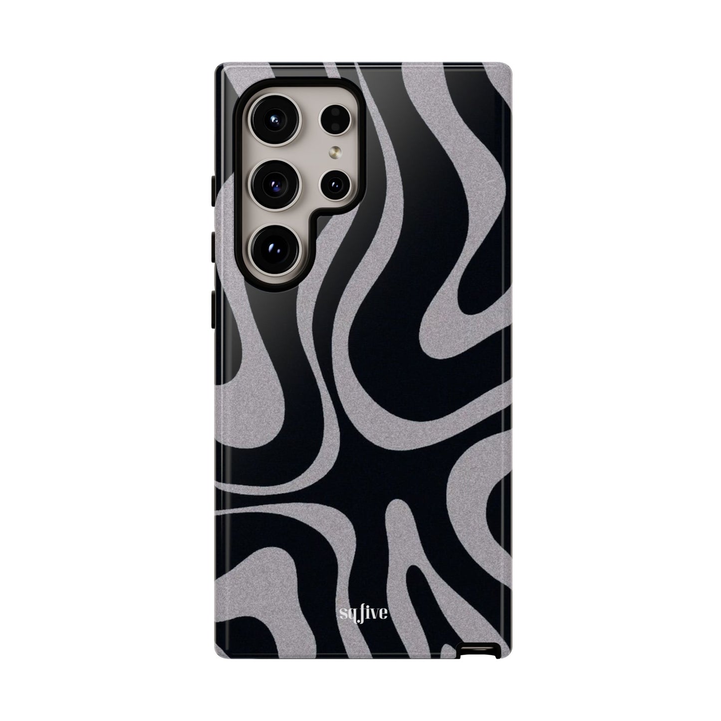 Black Grey Swirl Tough Cases