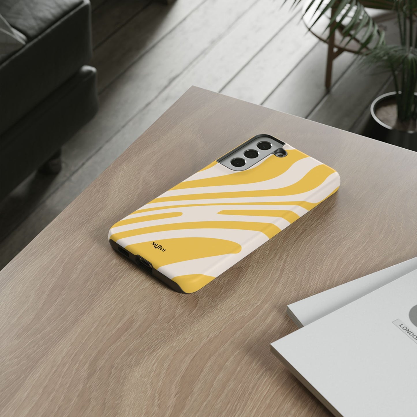 Yellow Bold Wavy lines Tough Cases