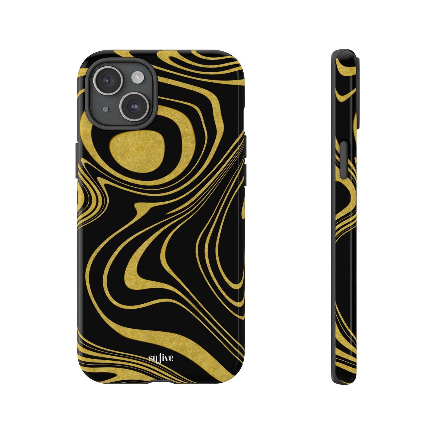 Black Yellow Wavy Tough Cases