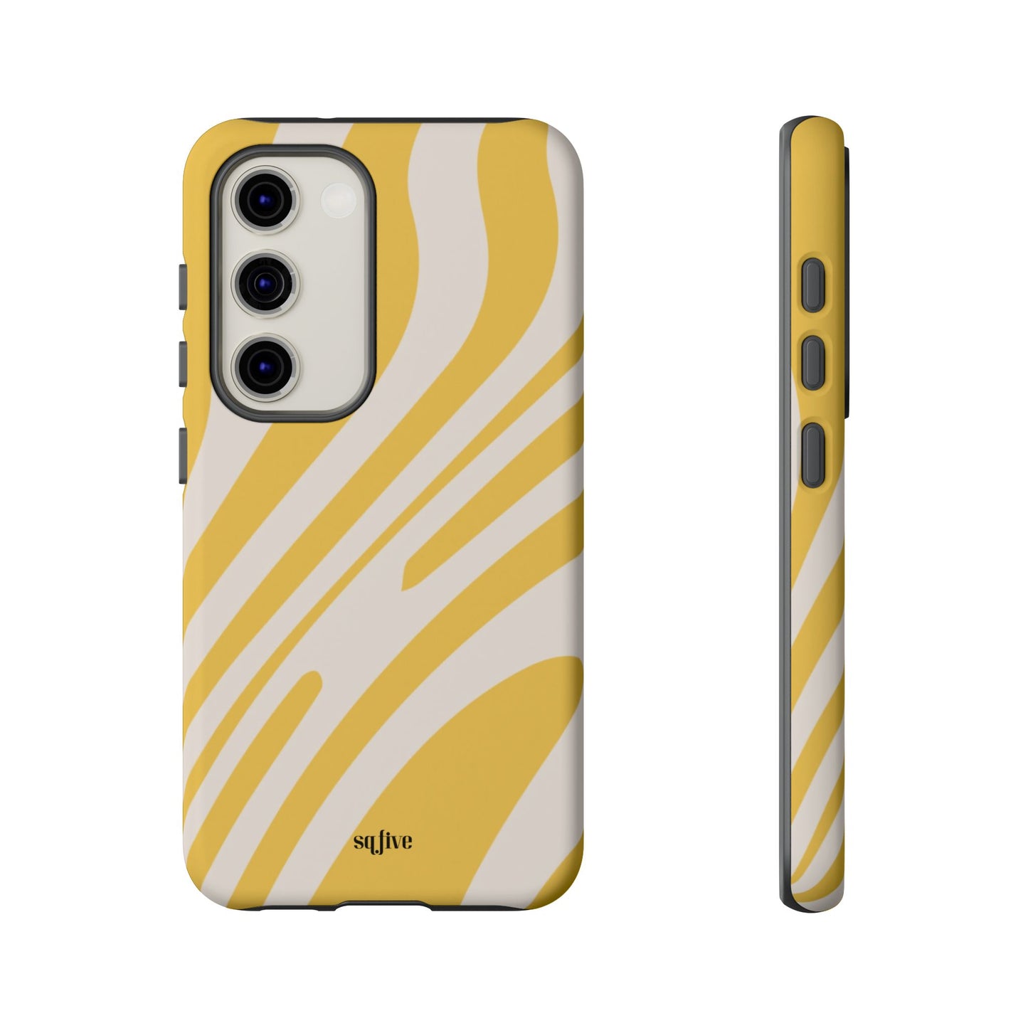 Yellow Bold Wavy lines Tough Cases