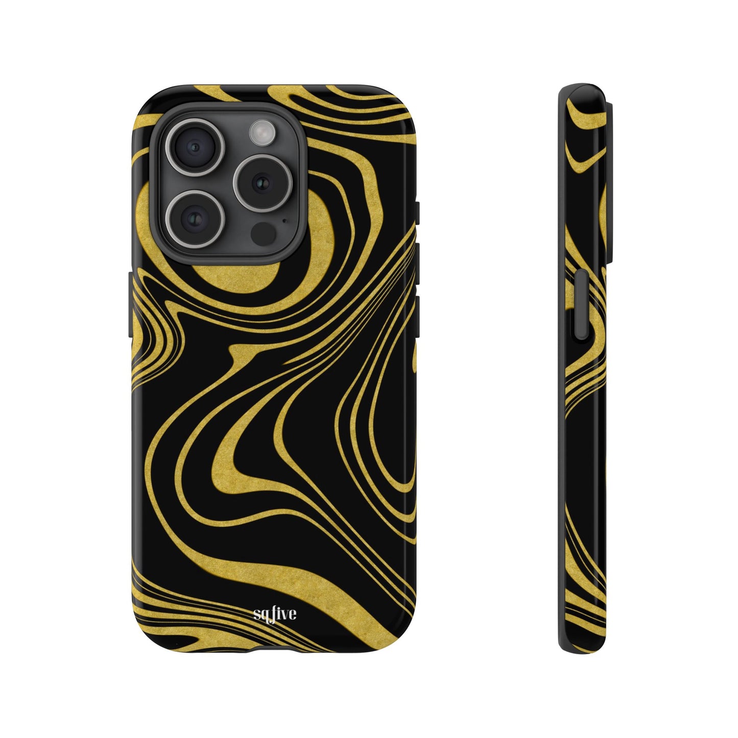 Black Yellow Wavy Tough Cases