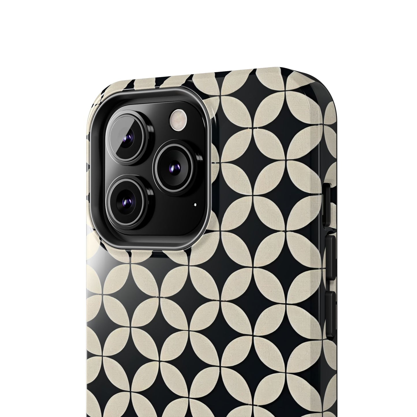 Stylish Tough Phone Case for Trendsetters, Black & Cream Pattern, Durable Protection, Unique Gift, Modern Design, Everyday Use