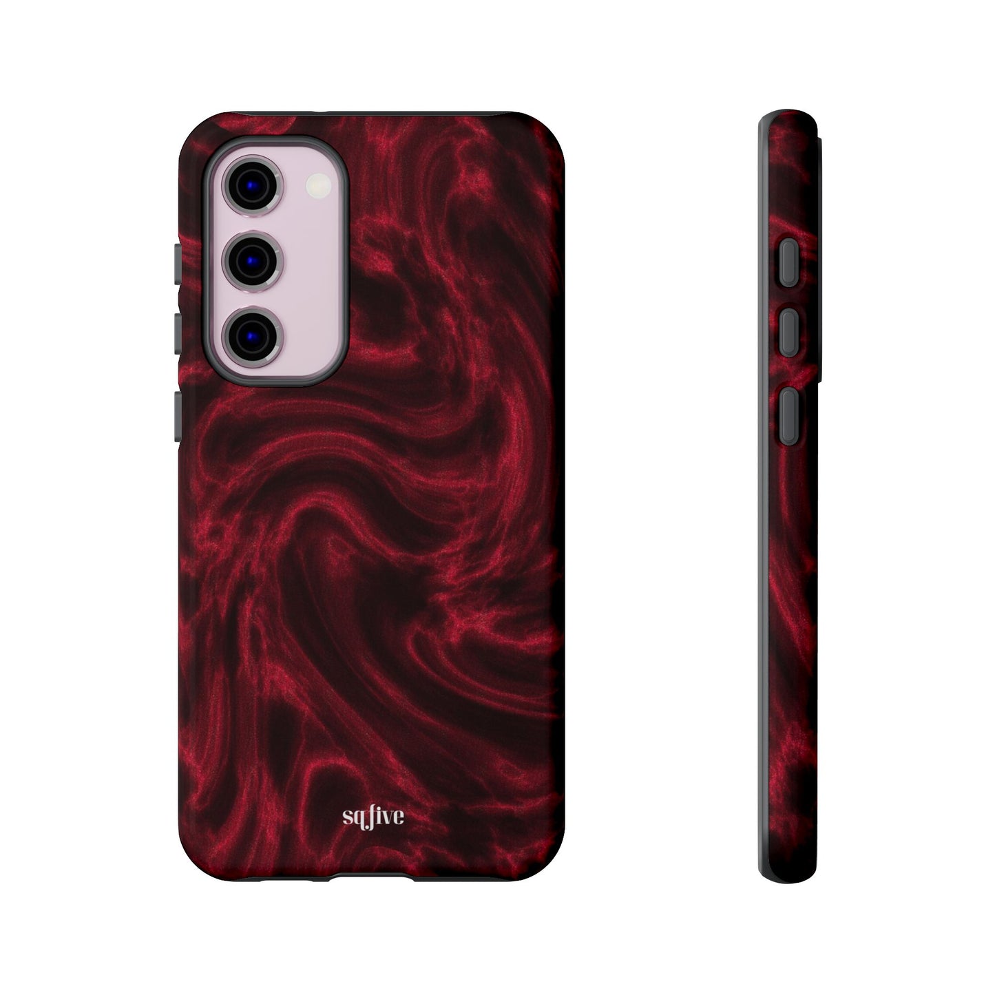 Red Wavy pattern Tough Cases