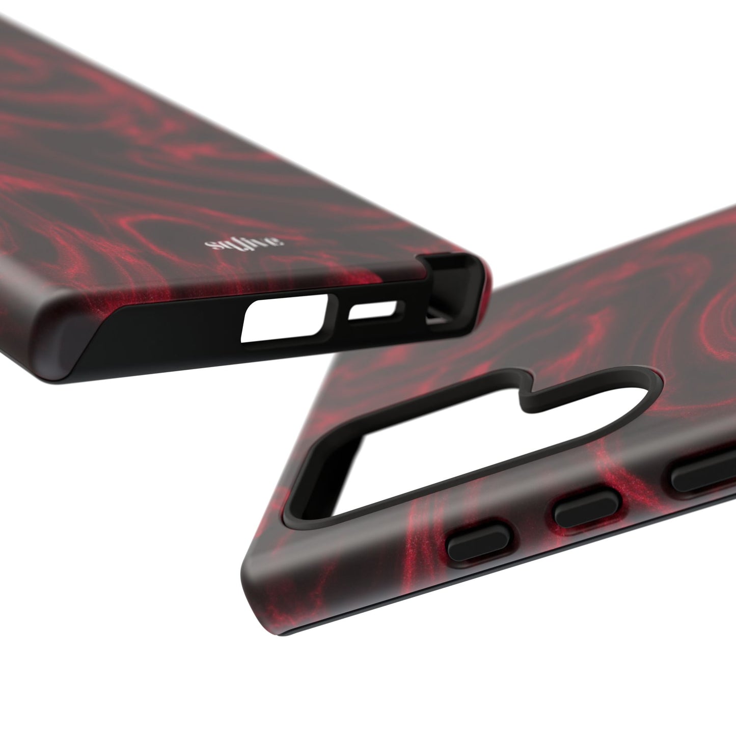 Red Wavy pattern Tough Cases