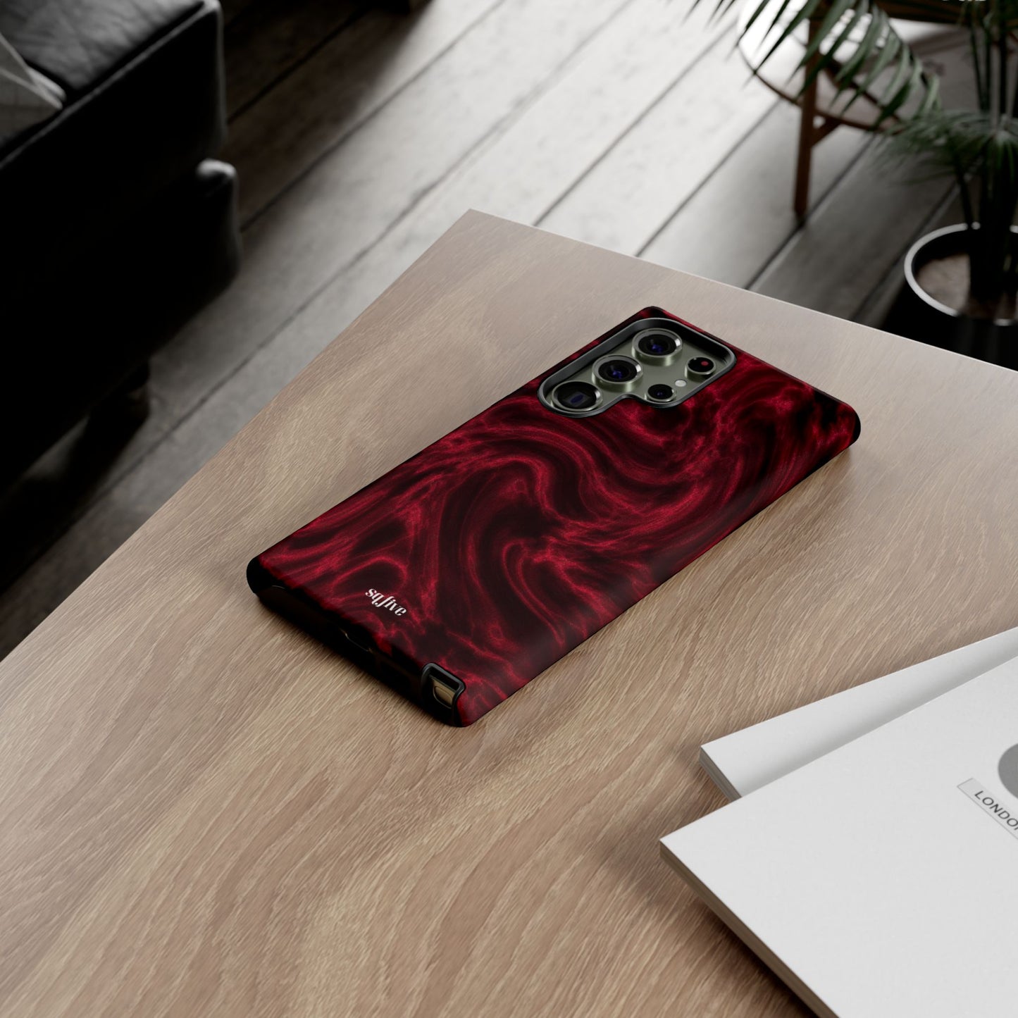 Red Wavy pattern Tough Cases