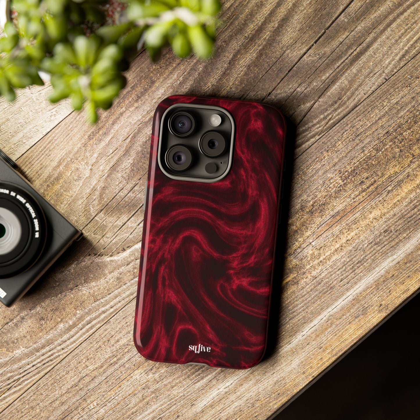 Red Wavy pattern Tough Cases