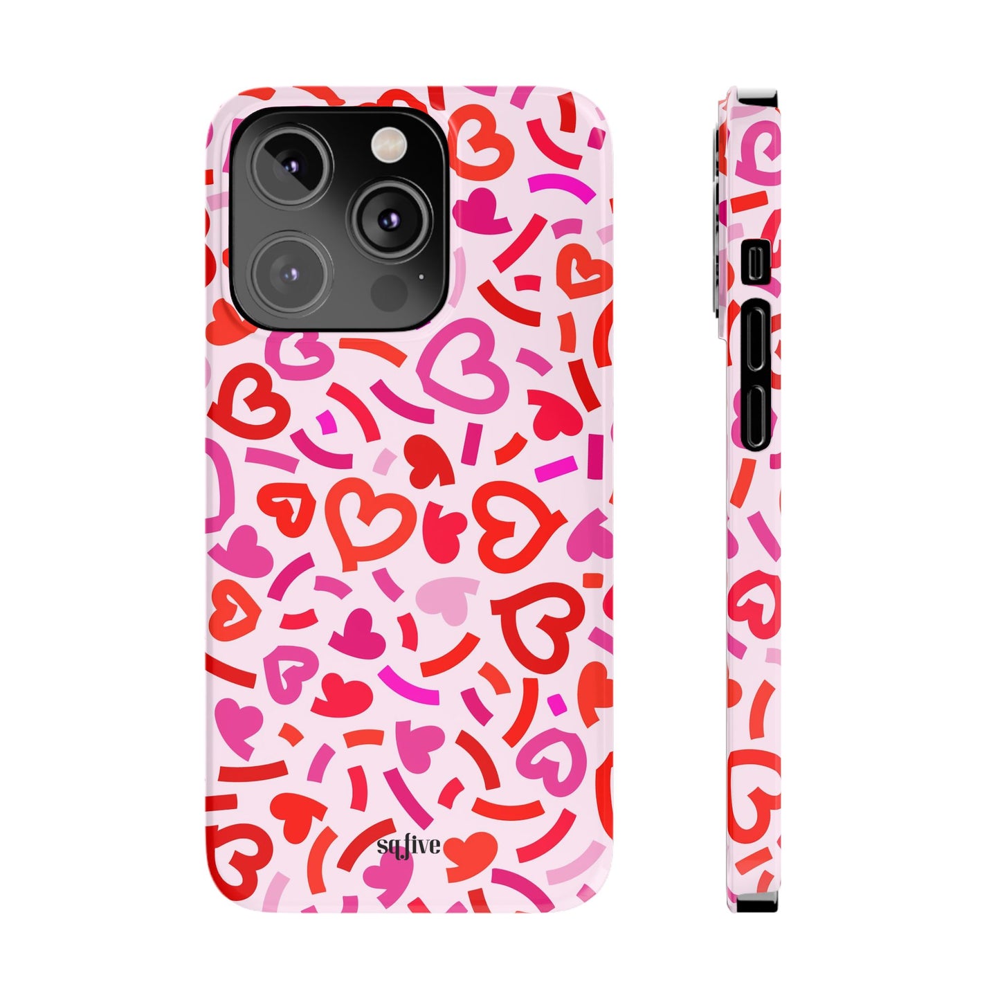 Hearts Slim Phone Cases - iPhone 16 15 14 13 12 | Samsung