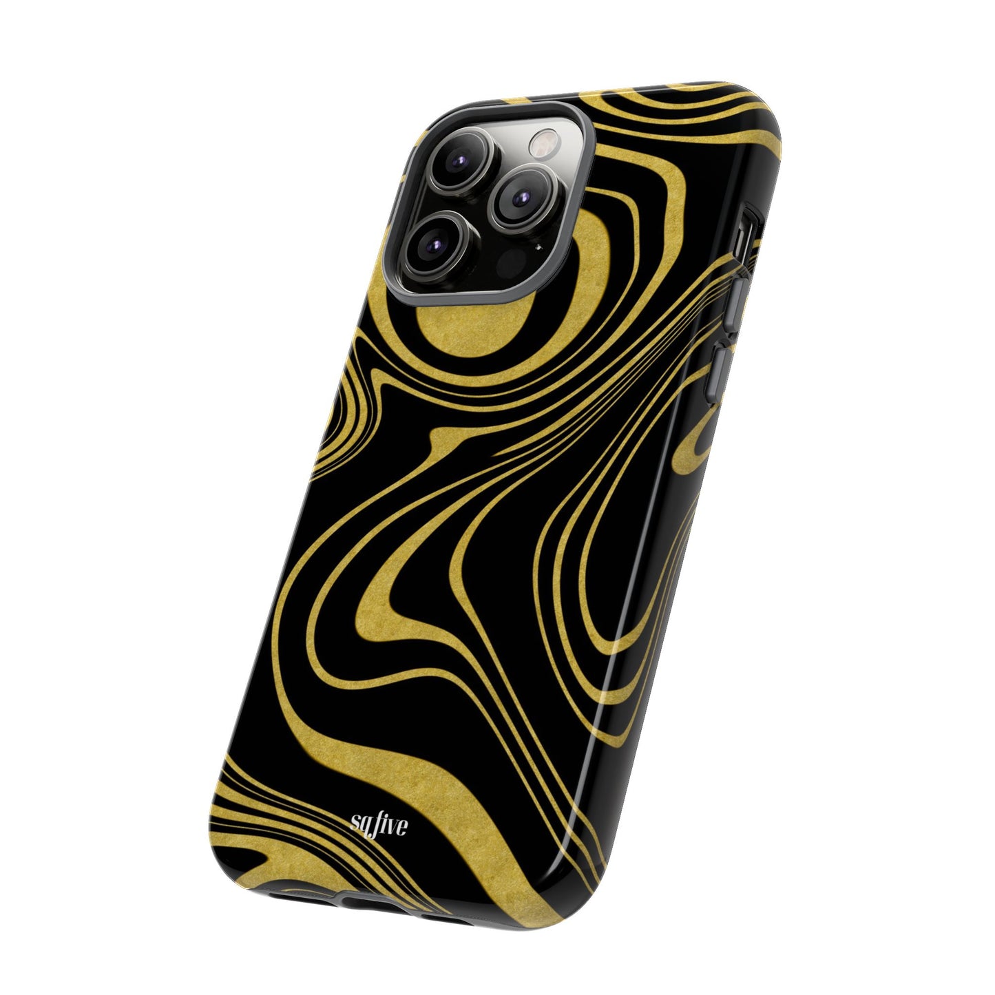 Black Yellow Wavy Tough Cases