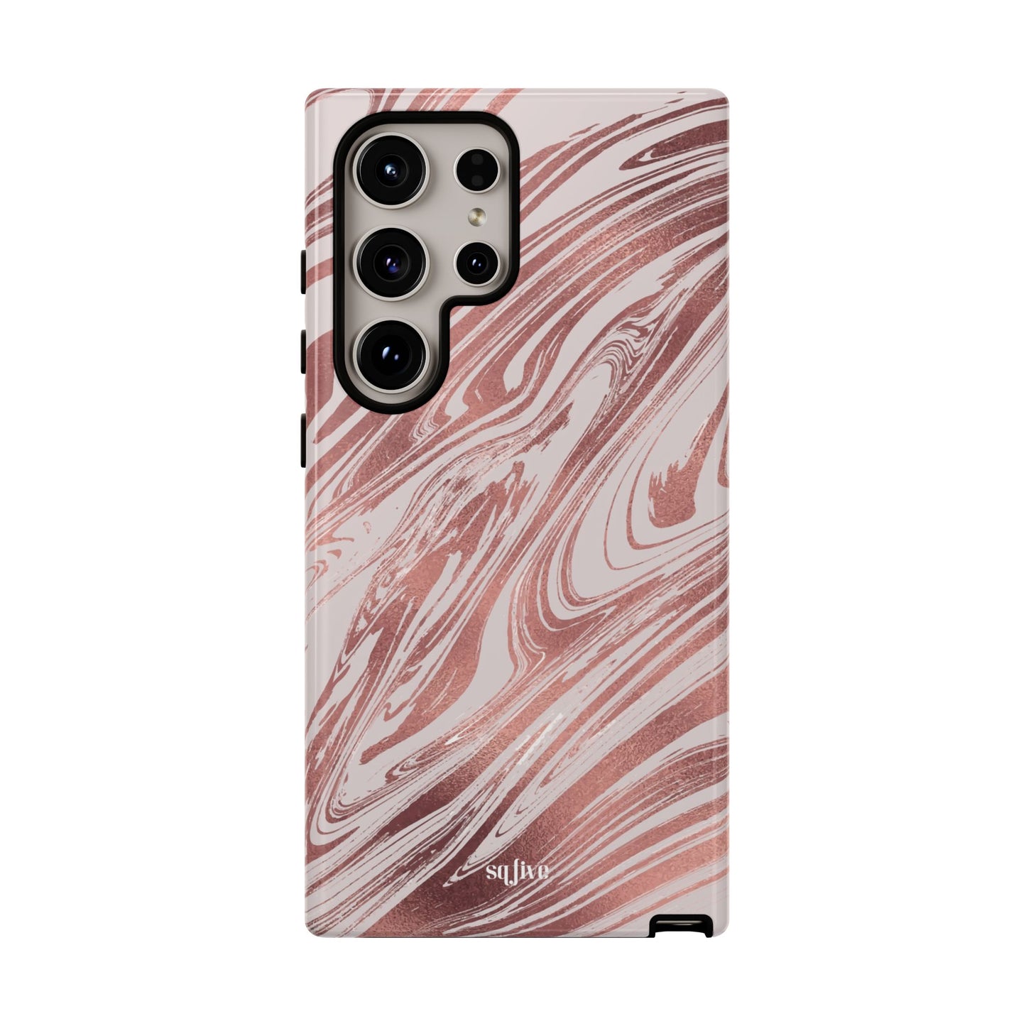 Rose Gold Marble Finish Phone Case, Stylish Phone Cover, Tough Protective Case, Trendy Accessory