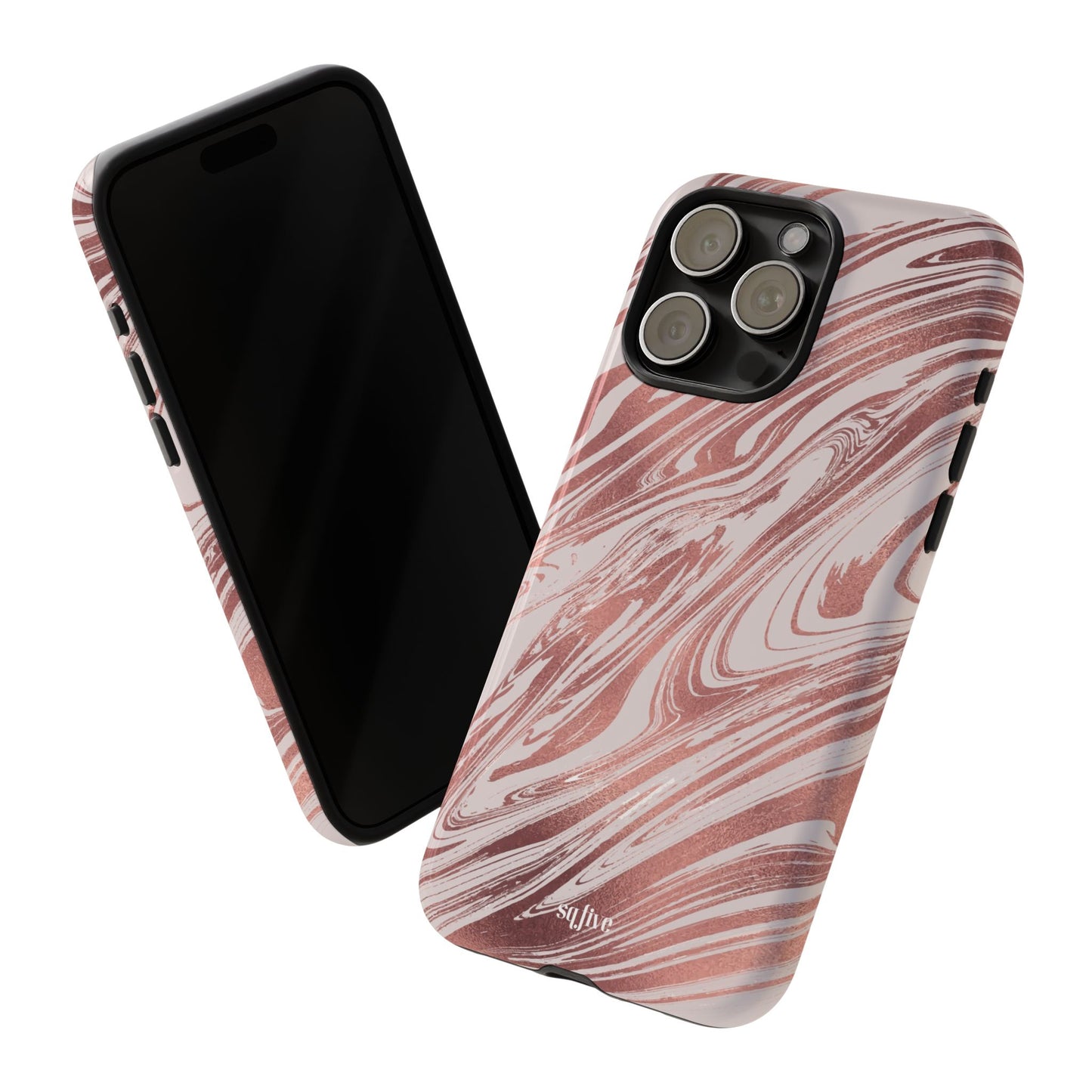 Rose Gold Marble Finish Phone Case, Stylish Phone Cover, Tough Protective Case, Trendy Accessory