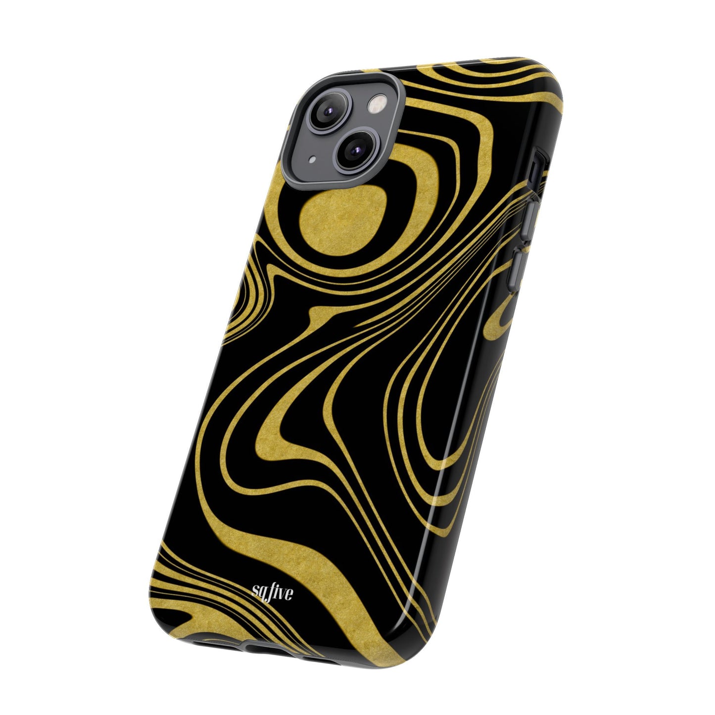 Black Yellow Wavy Tough Cases