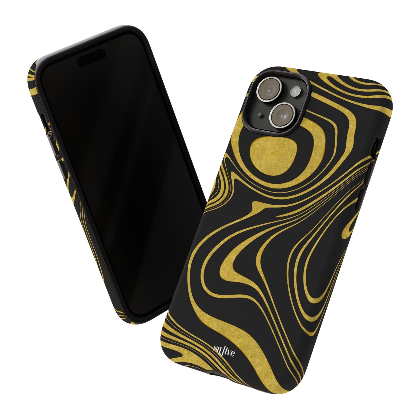 Black Yellow Wavy Tough Cases