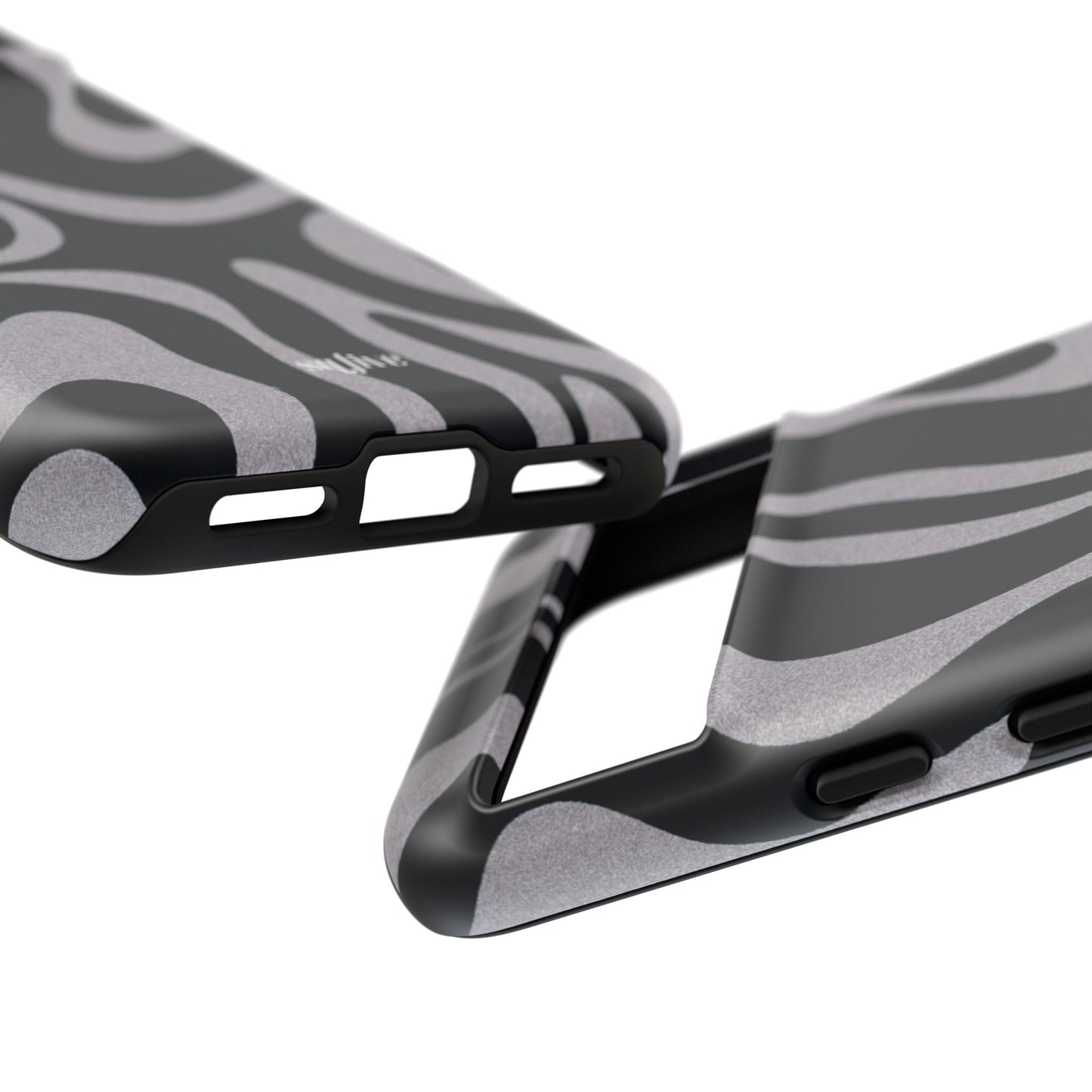 Black Grey Swirl Tough Cases