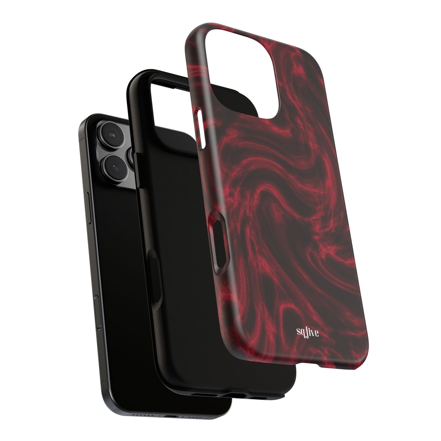 Red Wavy pattern Tough Cases