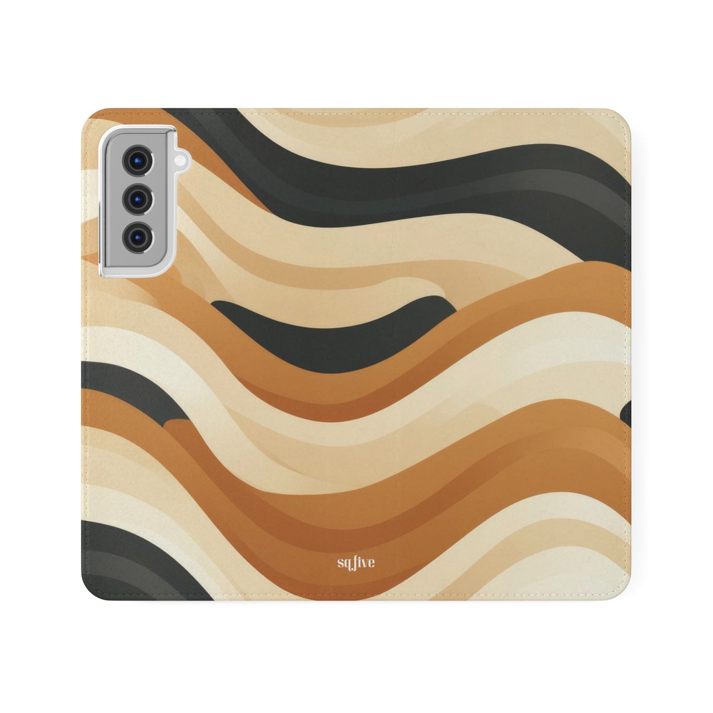 Brown Geometric Pattern Flip Cases