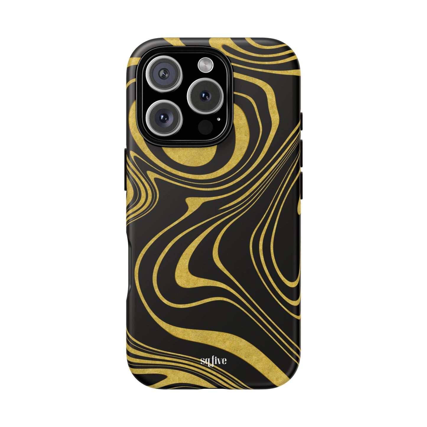 Black Yellow Wavy Tough Cases