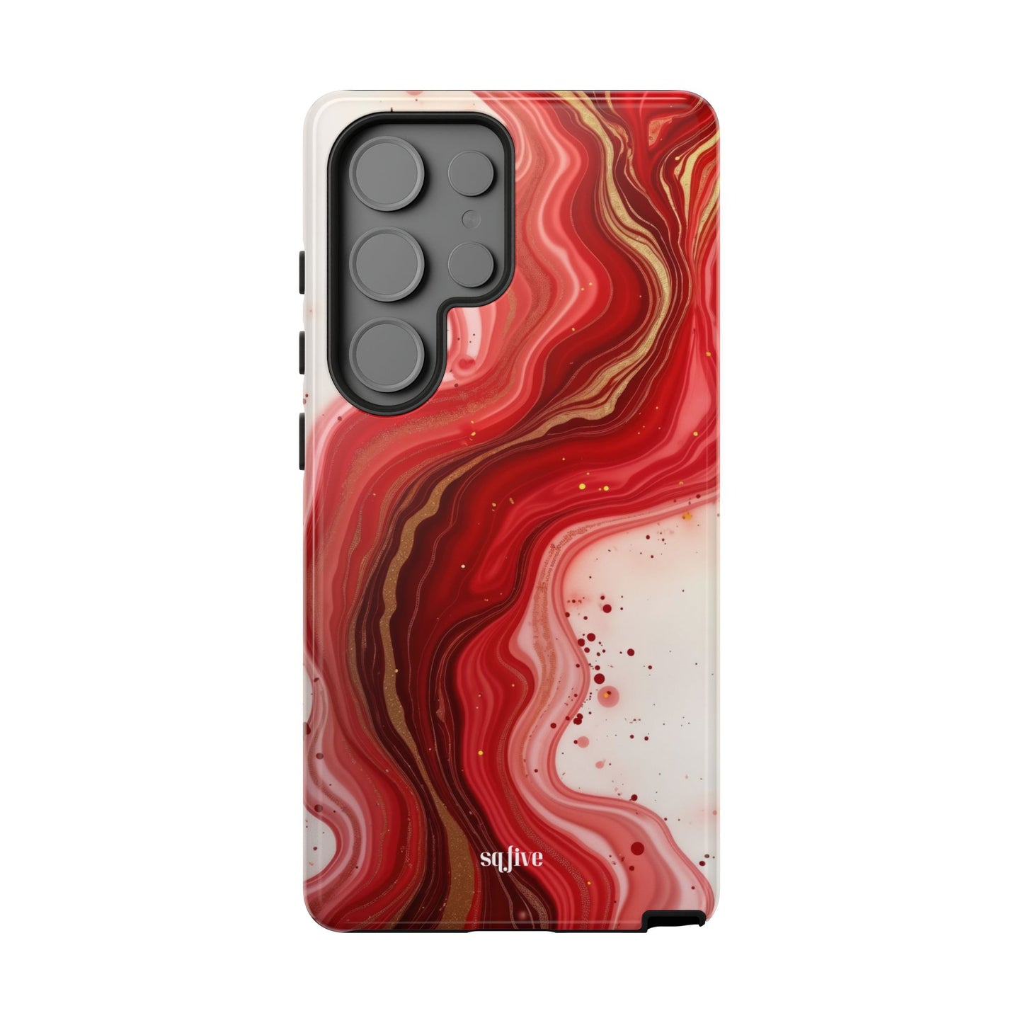 Abstract Marble Phone Case | Tough Cases, Artistic Phone Cover, Red Marble Design, Gift for Her, Trendy Cell Phone Accessories