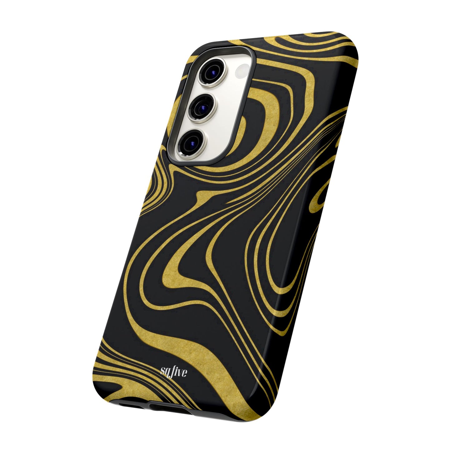 Black Yellow Wavy Tough Cases