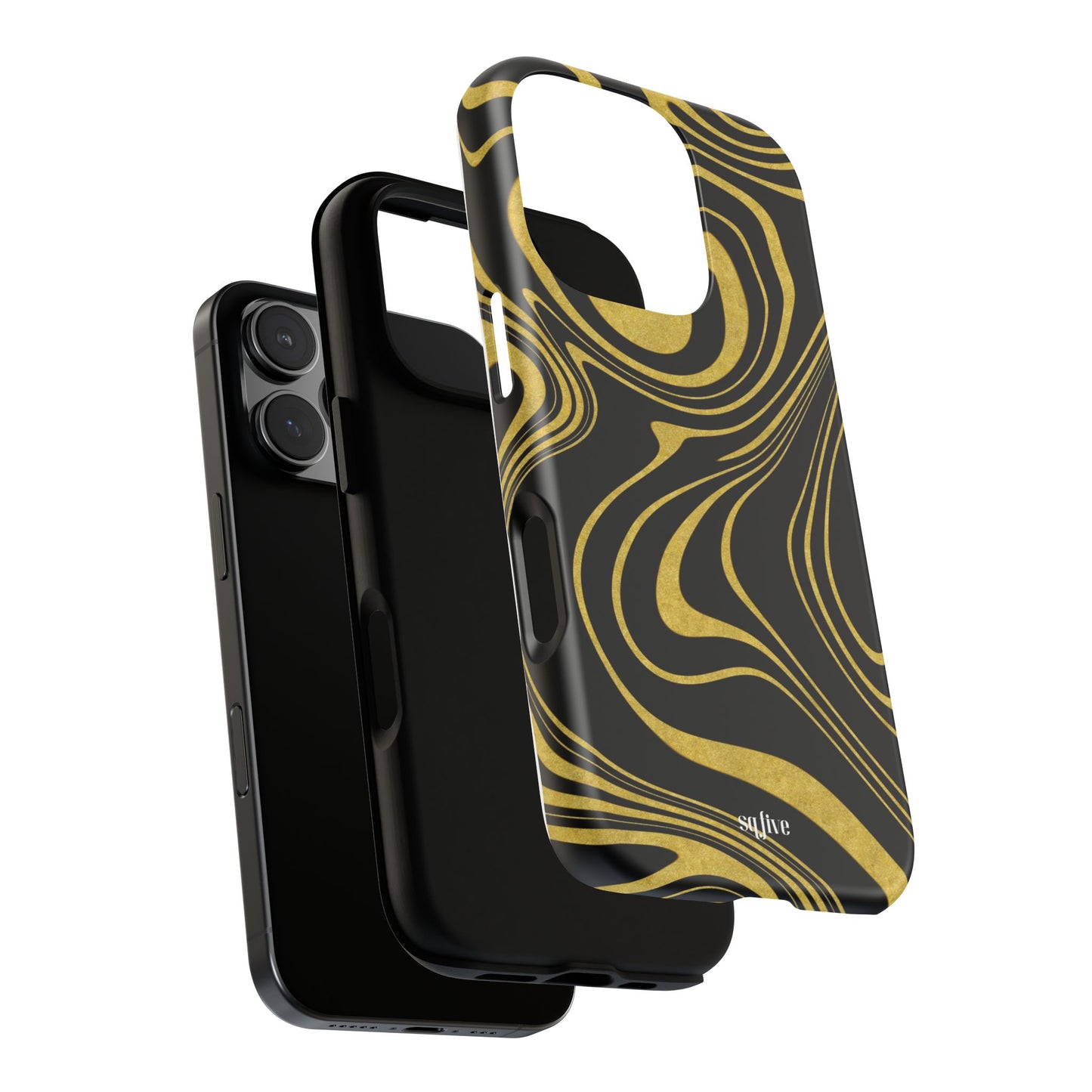 Black Yellow Wavy Tough Cases