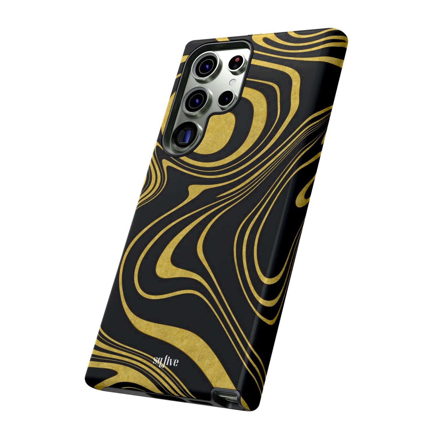 Black Yellow Wavy Tough Cases