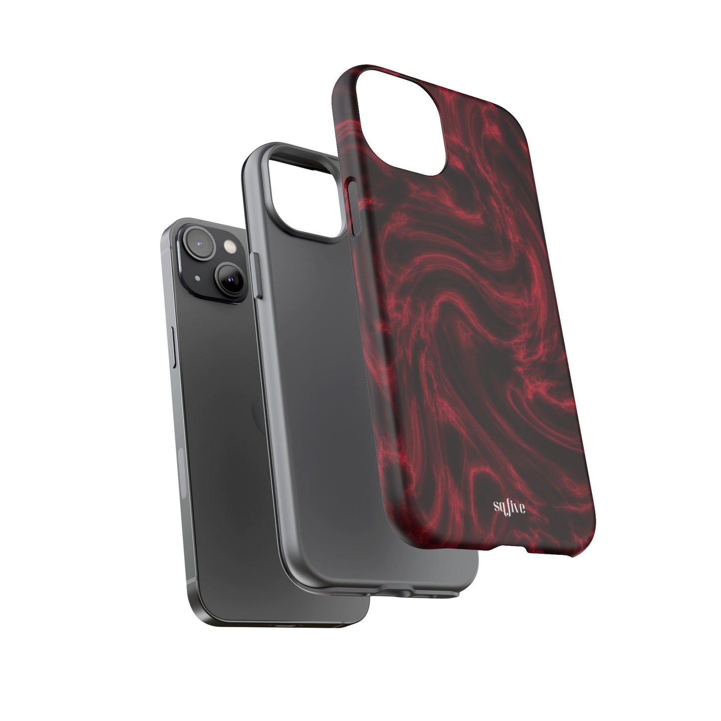 Red Wavy pattern Tough Cases