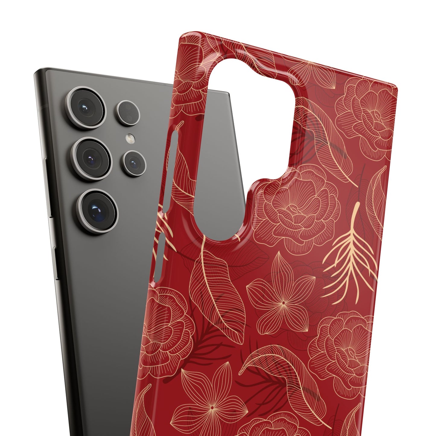 Red floral case