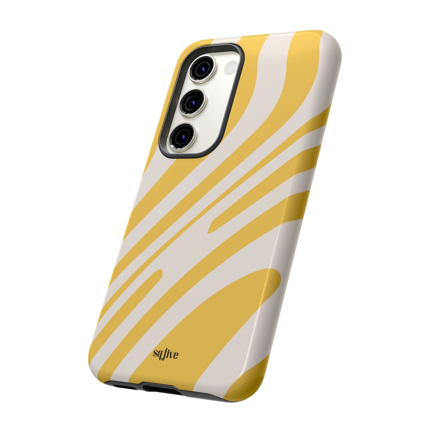 Yellow Bold Wavy lines Tough Cases