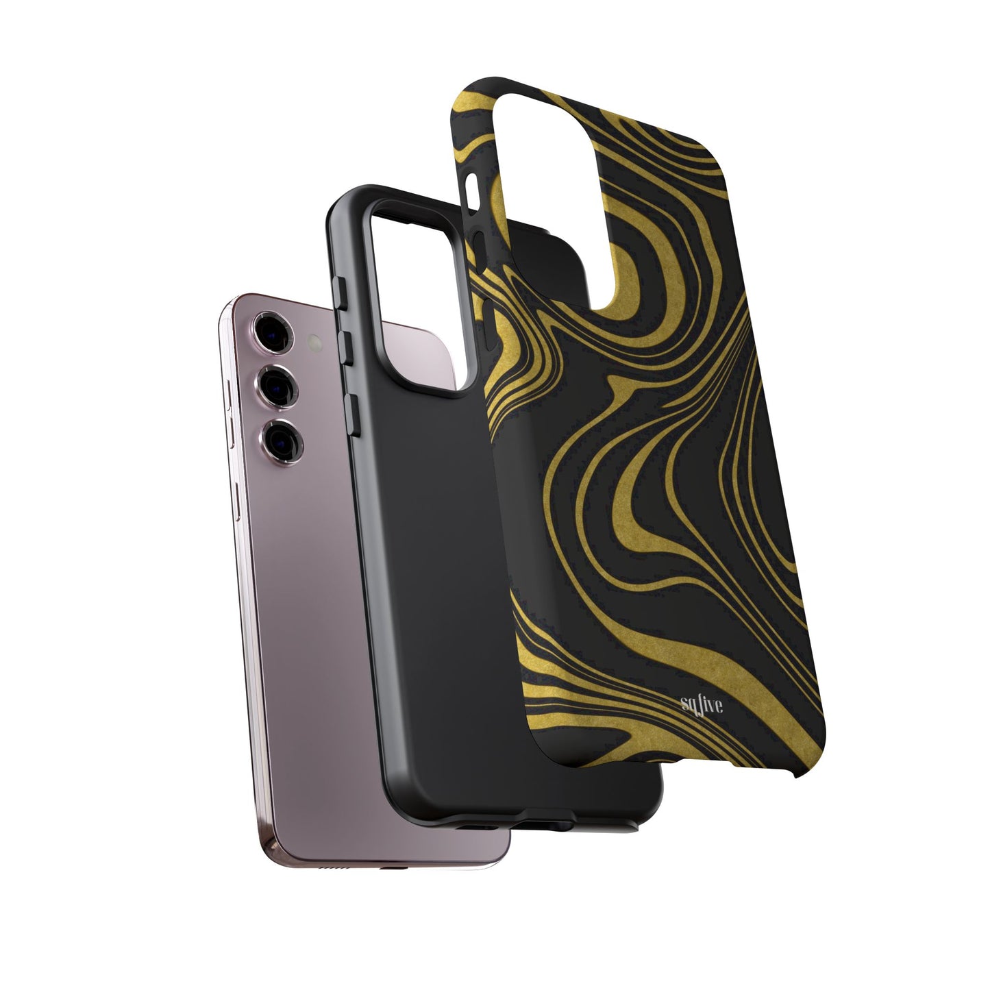 Black Yellow Wavy Tough Cases