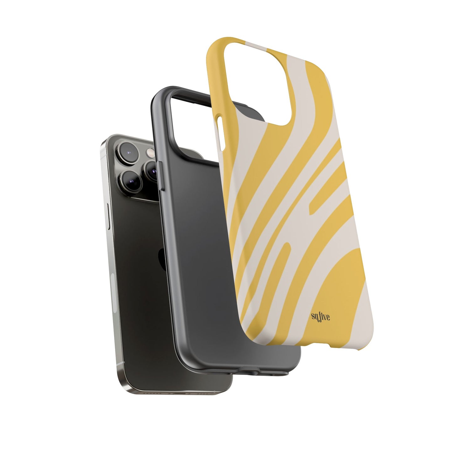 Yellow Bold Wavy lines Tough Cases