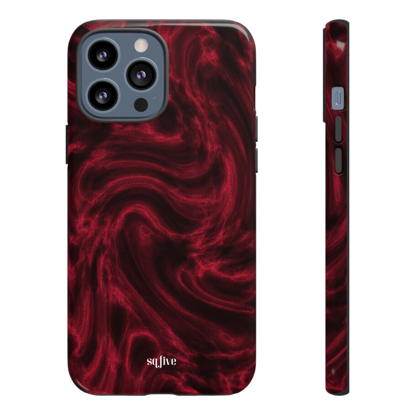 Red Wavy pattern Tough Cases