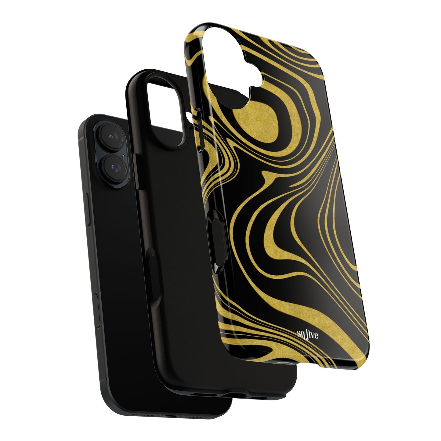 Black Yellow Wavy Tough Cases