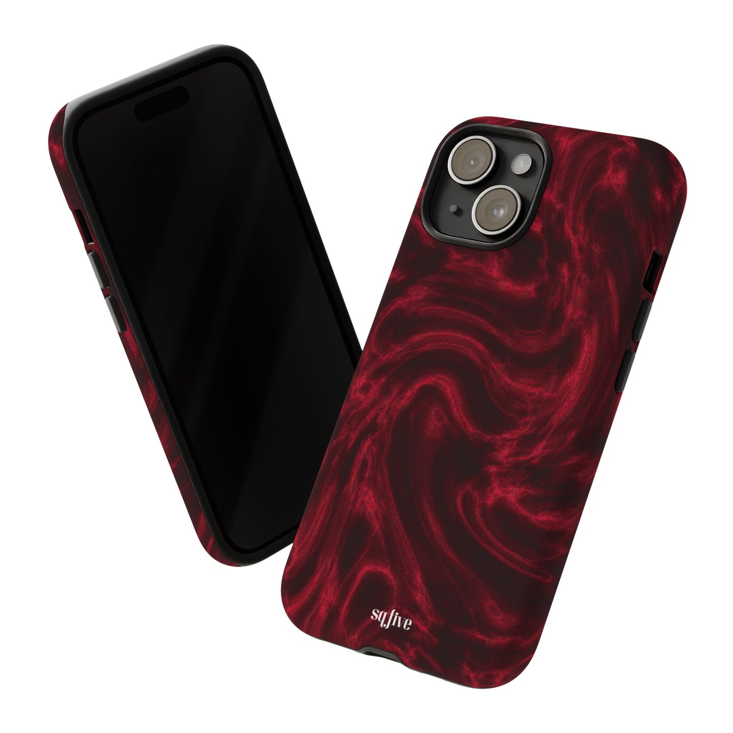 Red Wavy pattern Tough Cases