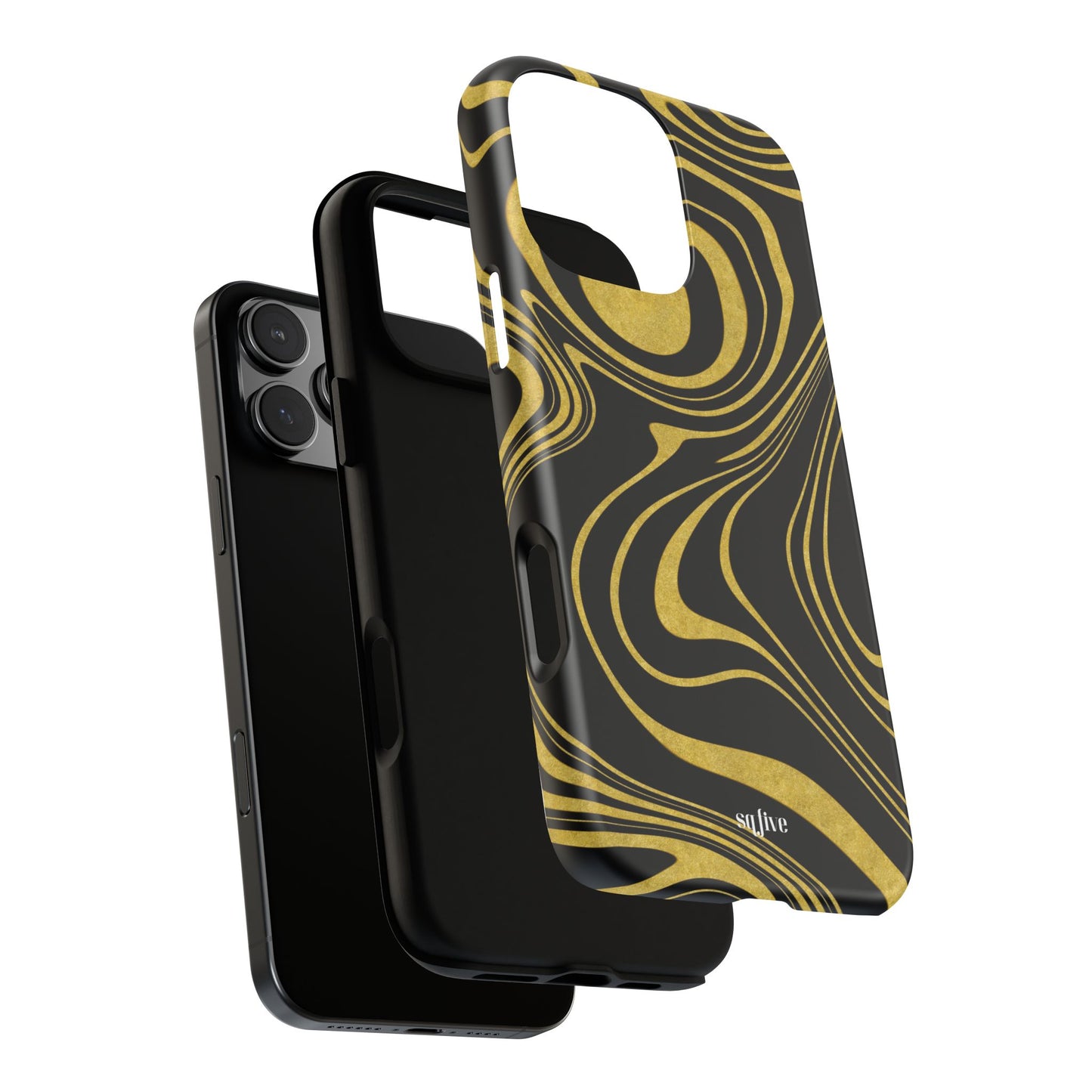 Black Yellow Wavy Tough Cases