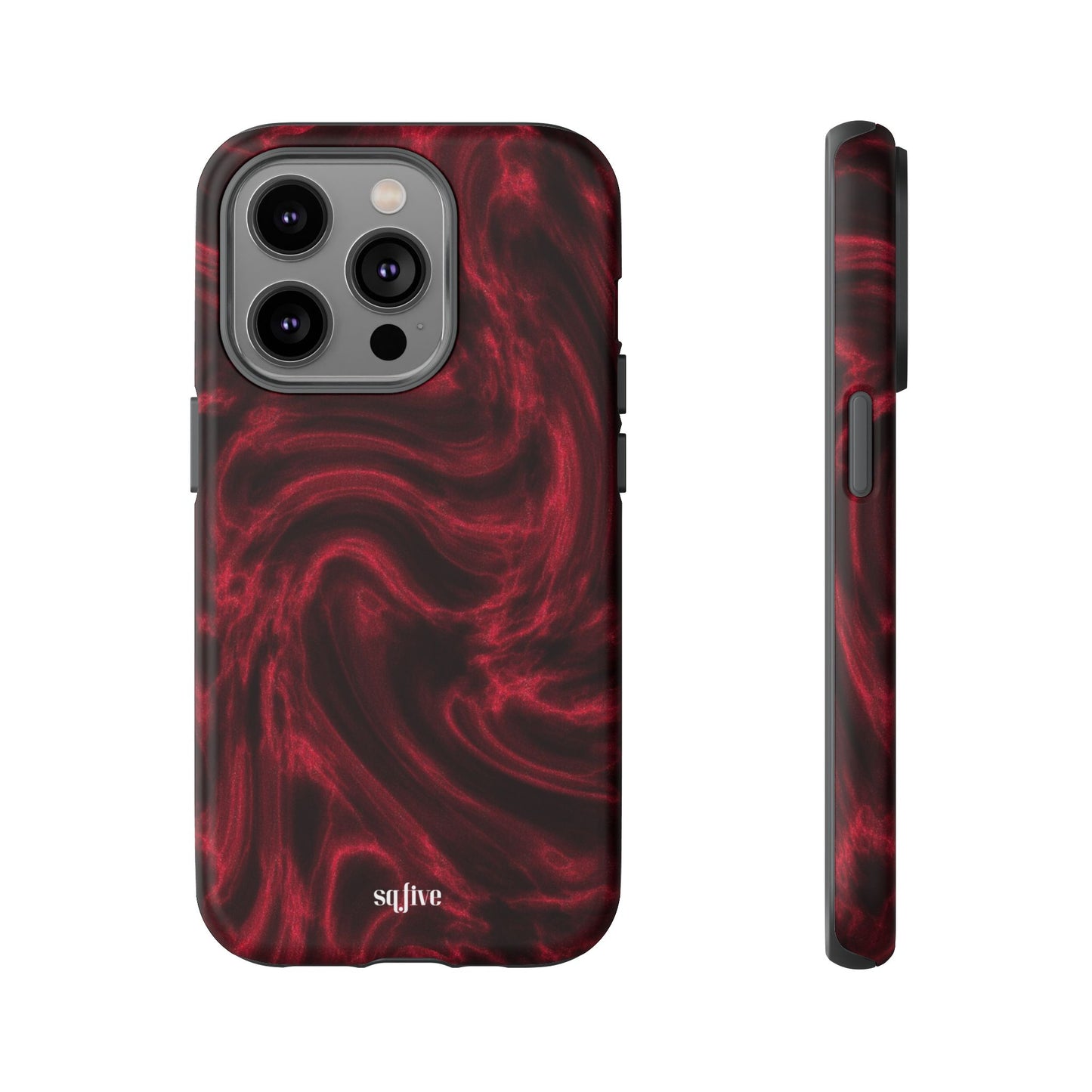 Red Wavy pattern Tough Cases