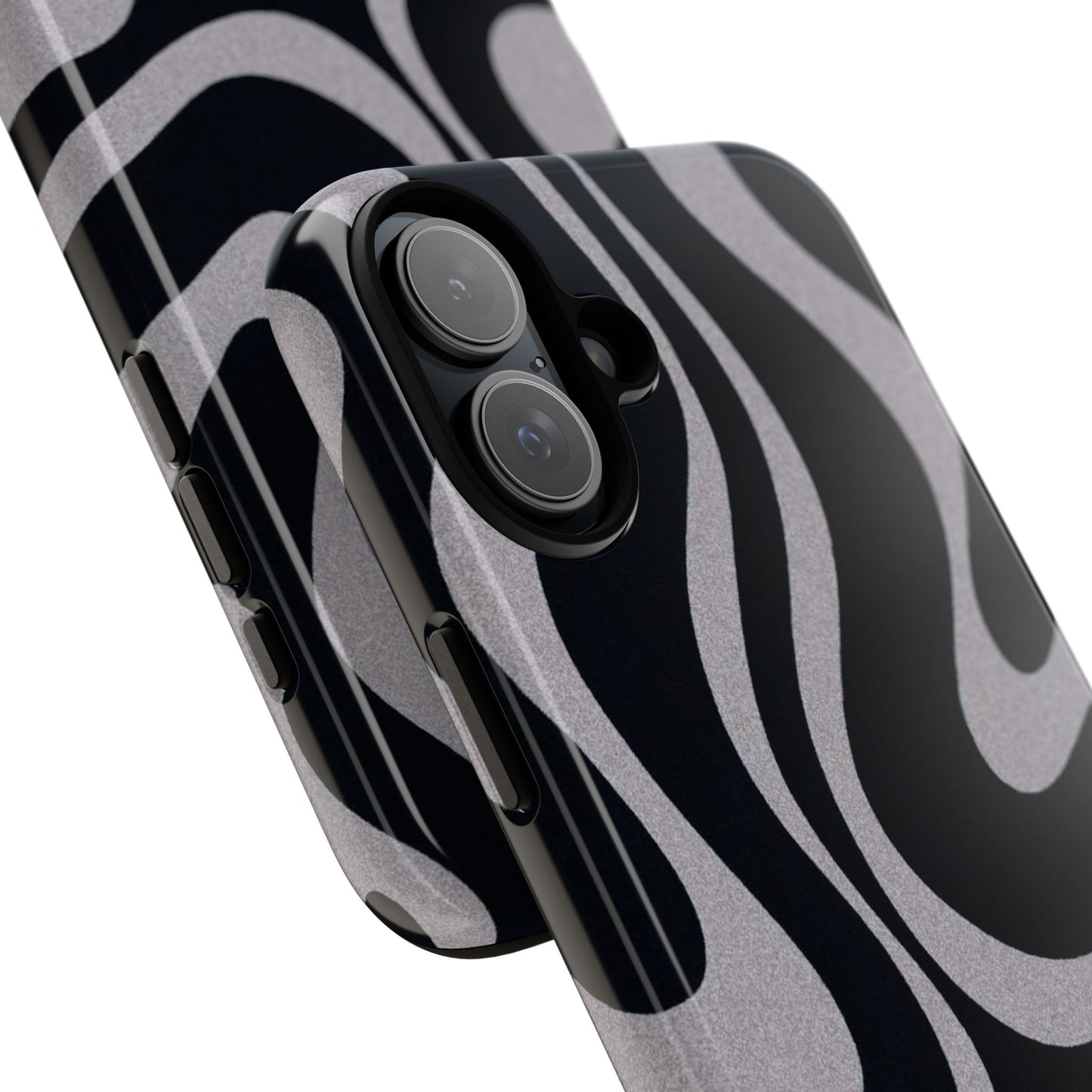 Black Grey Swirl Tough Cases